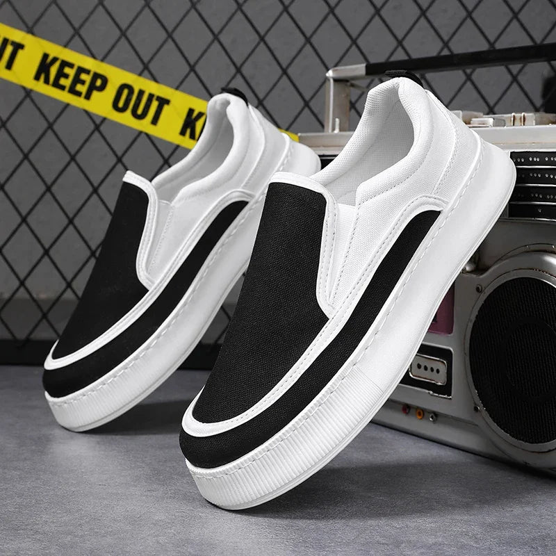 Breathable Men Casual Shoes Platform Mens Walking Sneakers Comfortable Men Canvas Shoes New Male Loafers Slip-on Driving Shoes