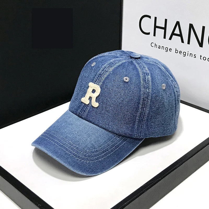 Denim honkbal petten casual 100% katoenen brief c honkbal cap vrouwen mannen voorjaar zomer cap