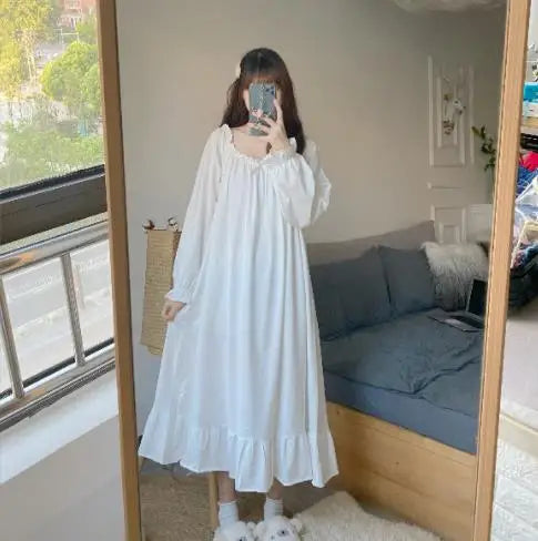 Rochie de noapte pentru femei de toamnă de primăvară, cu mânecă lungă, cu mânecă lungă acasă, purtați haine pentru cămăși de somn pentru cămăși de noapte