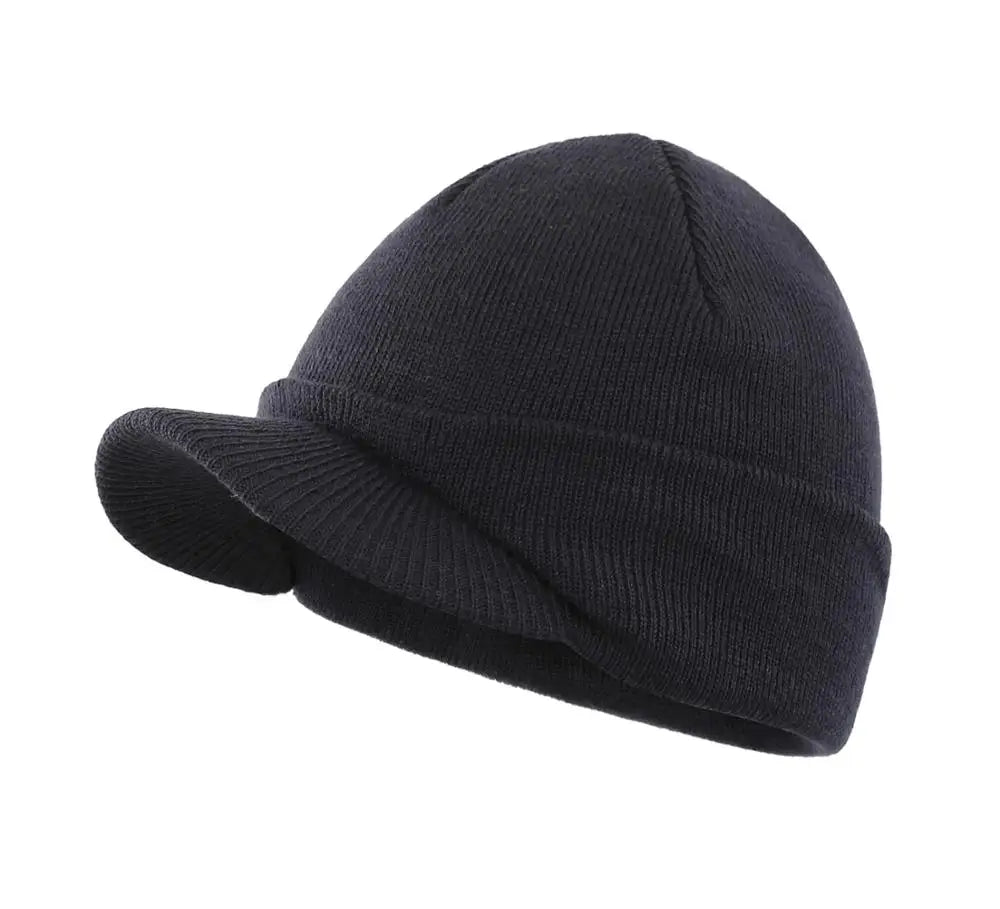 Connectyle Moda de moda masculina Chapéu de gorro de inverno com abastecimento quente de malha macia e malha