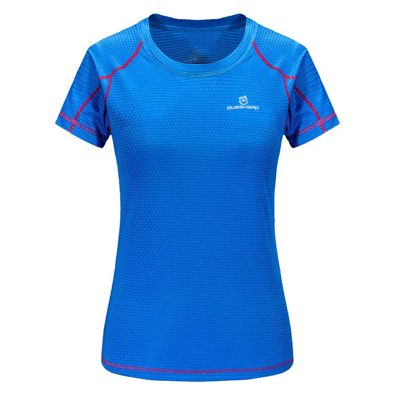 Queshark žene brzo suhi sport kratki rukavi za trčanje majice prozračne vitke vrhove joge majice majice fitness teretana majice za vježbanje