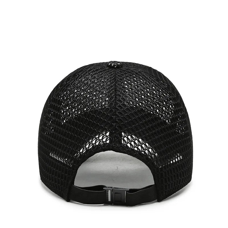 Kesä unisex -miehet kalastavat baseball -lippurit Naiset hengittävä mesh snapback hattu musta rento urheilu hatut korkki