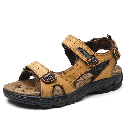 Merkevareklassiske herrer sandaler sommer ekte skinn sandaler menn utendørs casual lette sandal mote menn joggesko størrelse 38-46