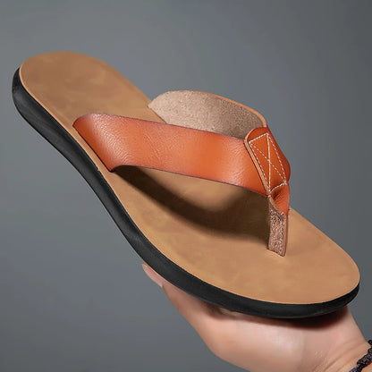 Summer Men Flip Flip Flops Kapciety skórzane światło wygodne plażowe mieszkania w pomieszczenia na zewnątrz męskie flop flip flop chanclas hombre pian