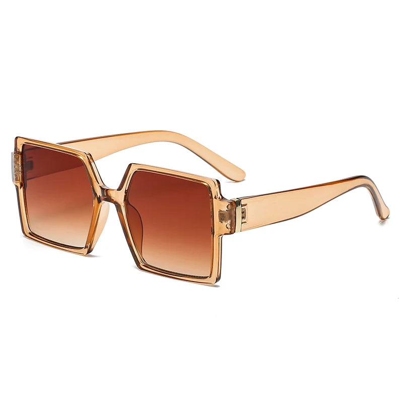 1/2pcs Vintage Large Frame Square Sunglasses Women Retro Brand Big Frame Female Sun Glasses Black Fashion Gradient Eyeglasses