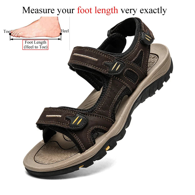 Big Size 48 49 Beach Sandals For Men Outdoor Casual Trekking Summer Breathable Shoes Sandal Hook & Loop Sandalias Hombre Playa