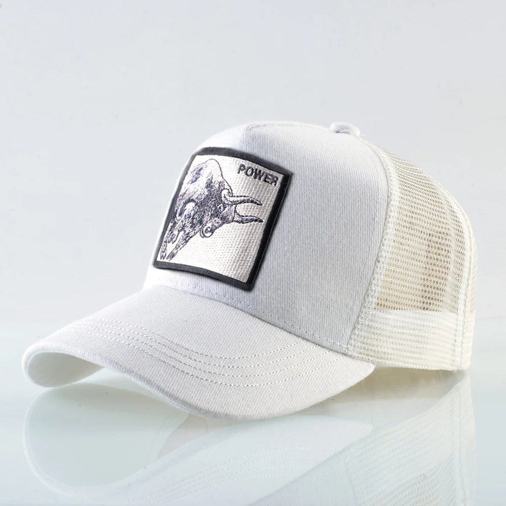 K Baseball Caps Men Snapback Hip Hop Trucker Cap With Embroidery Bull Patch Four Seasons Breathable Mesh Trucker Hat For Women