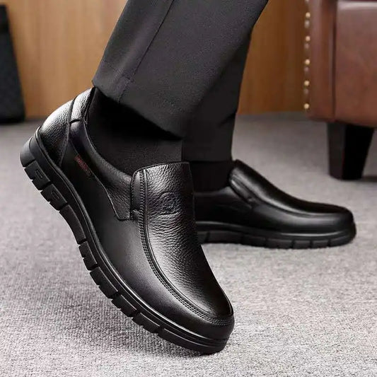 2025 Men's Genuine Leather Shoes 38-46 Head Leather Soft Anti-slip Rubber Loafers Shoes Man Casual Real Leather Shoes