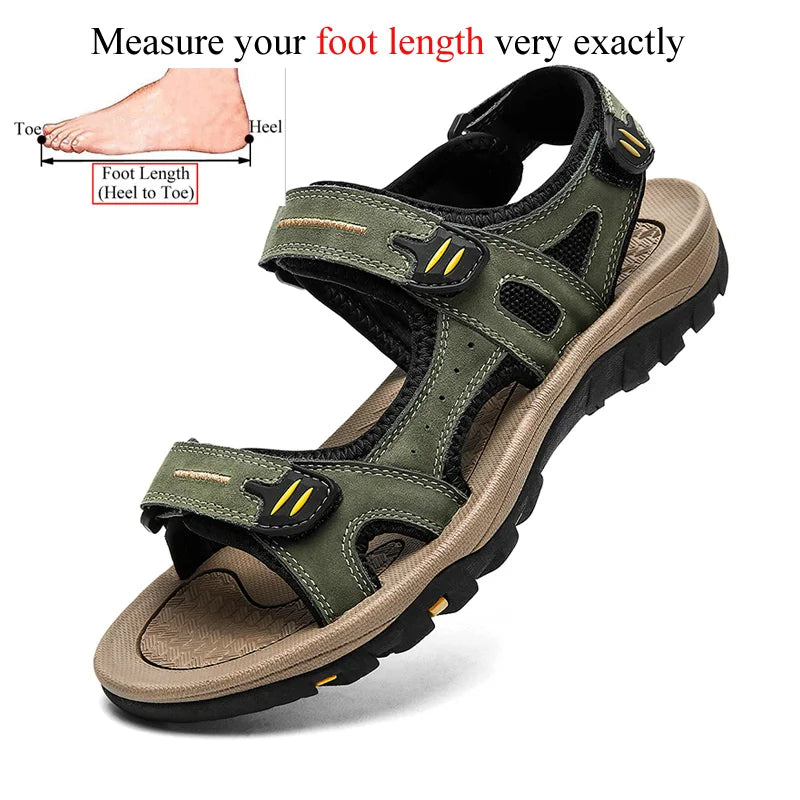 Big Size 48 49 Beach Sandals For Men Outdoor Casual Trekking Summer Breathable Shoes Sandal Hook & Loop Sandalias Hombre Playa