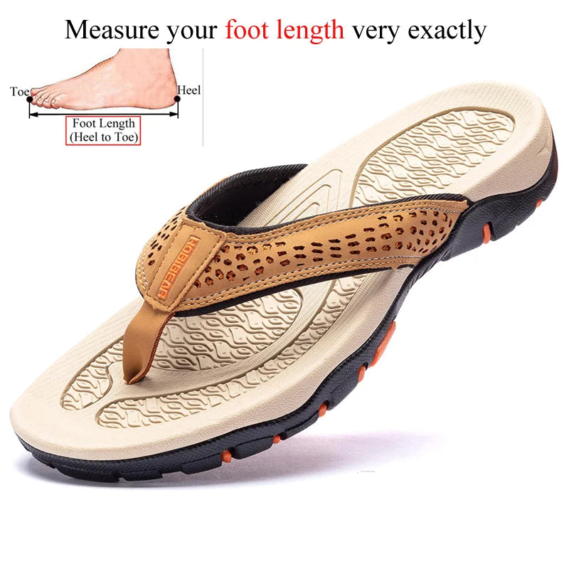 بالإضافة إلى الحجم الكبير 49 50 51 52 Flip Flips Slippers Pu Leather Beach Shoes TPR خارجيًا