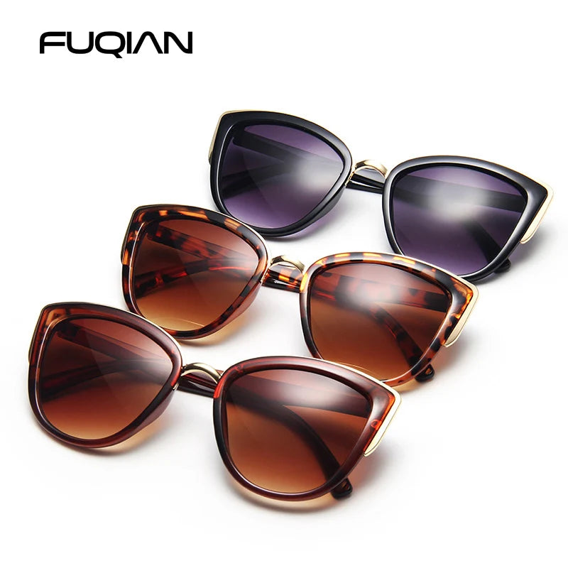 Classic Cateye Women Sunglasses Vintage Anti-glare Sun Glasses Female Fashion Leopard Driving Travelling Shades UV400