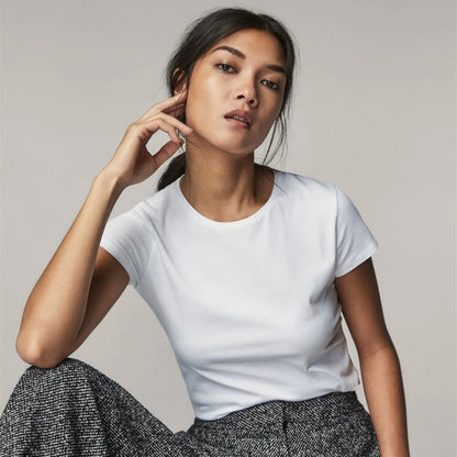 MRMT 2025 Nou 100% bumbac tricouri pentru femei cu mâneci scurte de culoare solidă pentru femei tricou pentru tricou feminin topuri pentru femei tricou