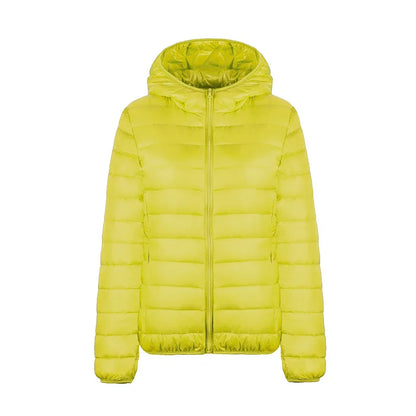 Hoody Duck Down -takki Naiset muoti puffer takki syksy vetoketju ultra kevyt lämmin takki naaras kannettava xxxl alas takki talvi