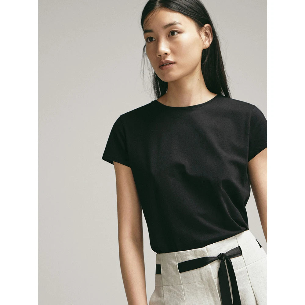 MRMT 2025 Nou 100% bumbac tricouri pentru femei cu mâneci scurte de culoare solidă pentru femei tricou pentru tricou feminin topuri pentru femei tricou