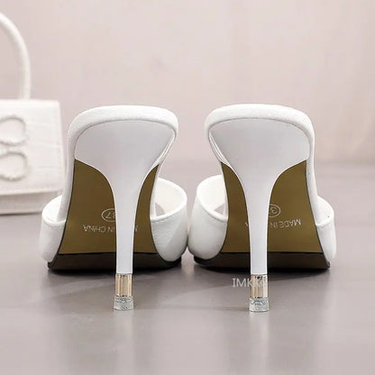 2021 Sexy Summer Thin High Heels Sandals Lady Pumps Classics Slip On Shoes Women White Pink Wedding Party Shoes