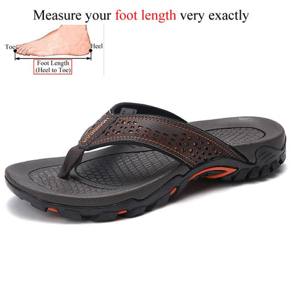 بالإضافة إلى الحجم الكبير 49 50 51 52 Flip Flips Slippers Pu Leather Beach Shoes TPR خارجيًا