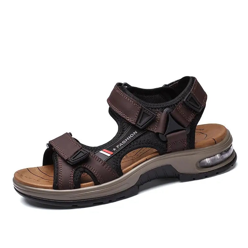 Brand Summer's Sandals oryginalne skórzane mężczyźni kapcie gladiator męskie sandały plażowe miękkie wygodne buty na zewnątrz Buty 38-46