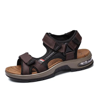 Brand Summer's Sandals oryginalne skórzane mężczyźni kapcie gladiator męskie sandały plażowe miękkie wygodne buty na zewnątrz Buty 38-46