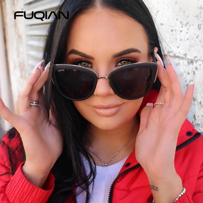 Classic Cateye Women Sunglasses Vintage Anti-glare Sun Glasses Female Fashion Leopard Driving Travelling Shades UV400