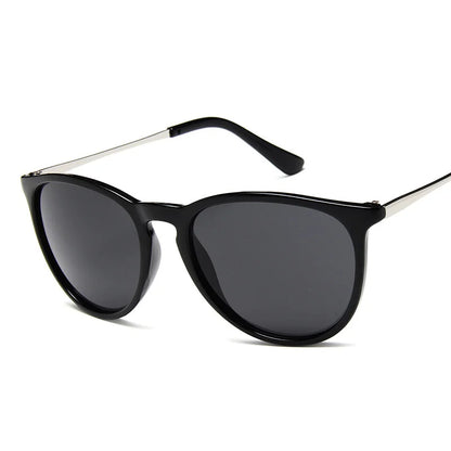 Merkontwerper ronde kat oog zonnebrillen man retro tinten mannelijke zonnebril spiegel heldere vintage mode mode rijden oculos de sol