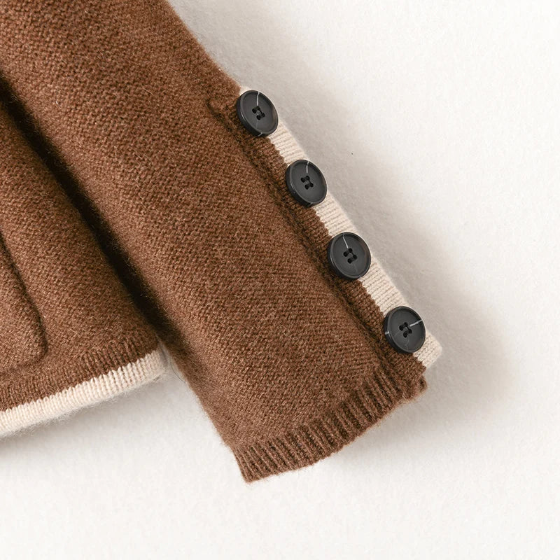 100% Cashmere / Wool Sweater Autumn/Winter 2021 Women's Stand-up Collar Cardigan Casual Knit Tops Korean Plus Size Female Jacket