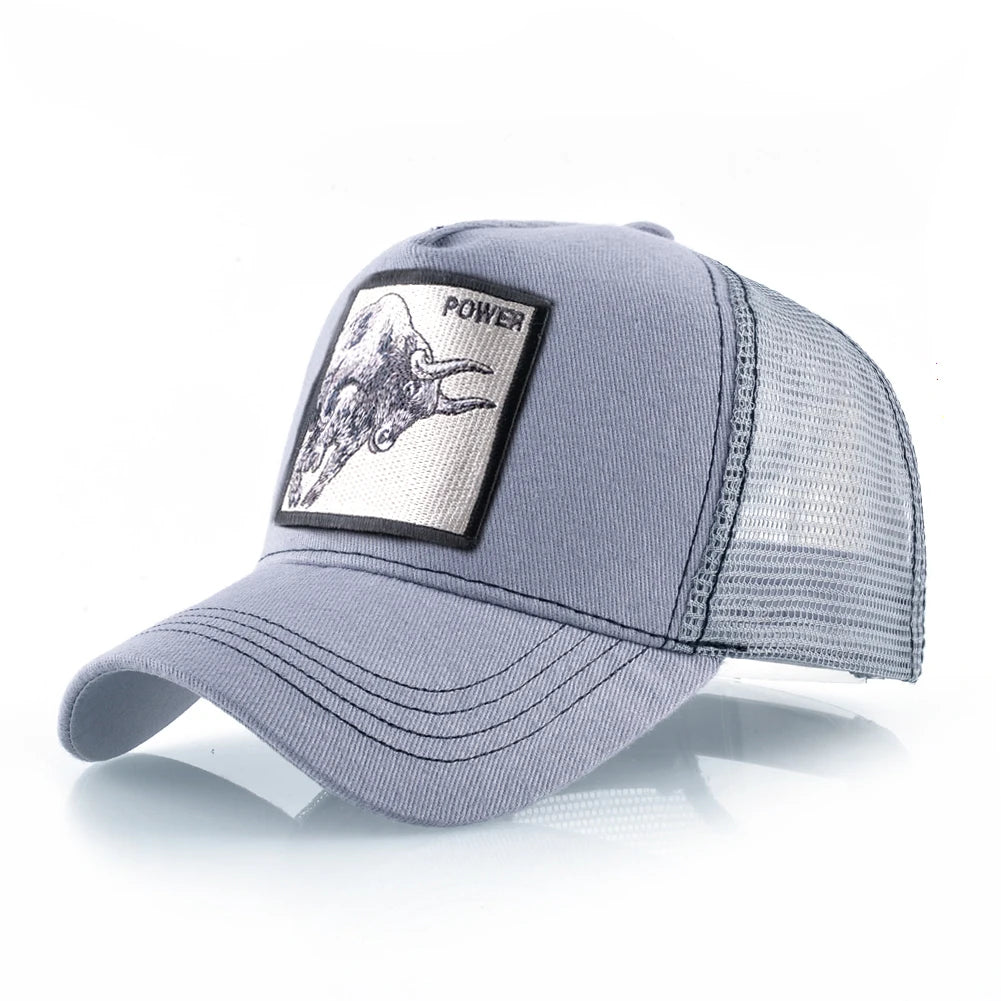 K Baseball Caps Men Snapback Hip Hop Trucker Cap With Embroidery Bull Patch Four Seasons Breathable Mesh Trucker Hat For Women
