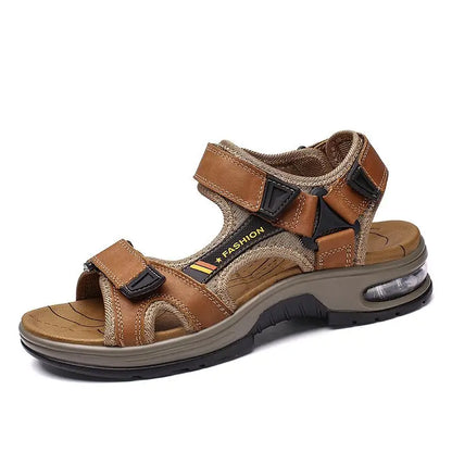 Brand Summer's Sandals oryginalne skórzane mężczyźni kapcie gladiator męskie sandały plażowe miękkie wygodne buty na zewnątrz Buty 38-46