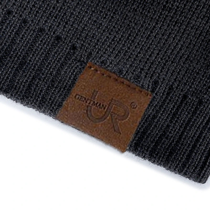 Unisex brýnni labal vetrarhúfur Solid litur prjónaðir hattar fyrir karla og konur Beanie Cap Outdoor Bæta við skinnfóðri hlýjar íþróttahúfur