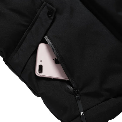 Mens Winter Hooded Jacket Cotton Padded Parka Coat Men's New Fashion Down Cotton Jacket Korean Style Casual Mens Overcoat