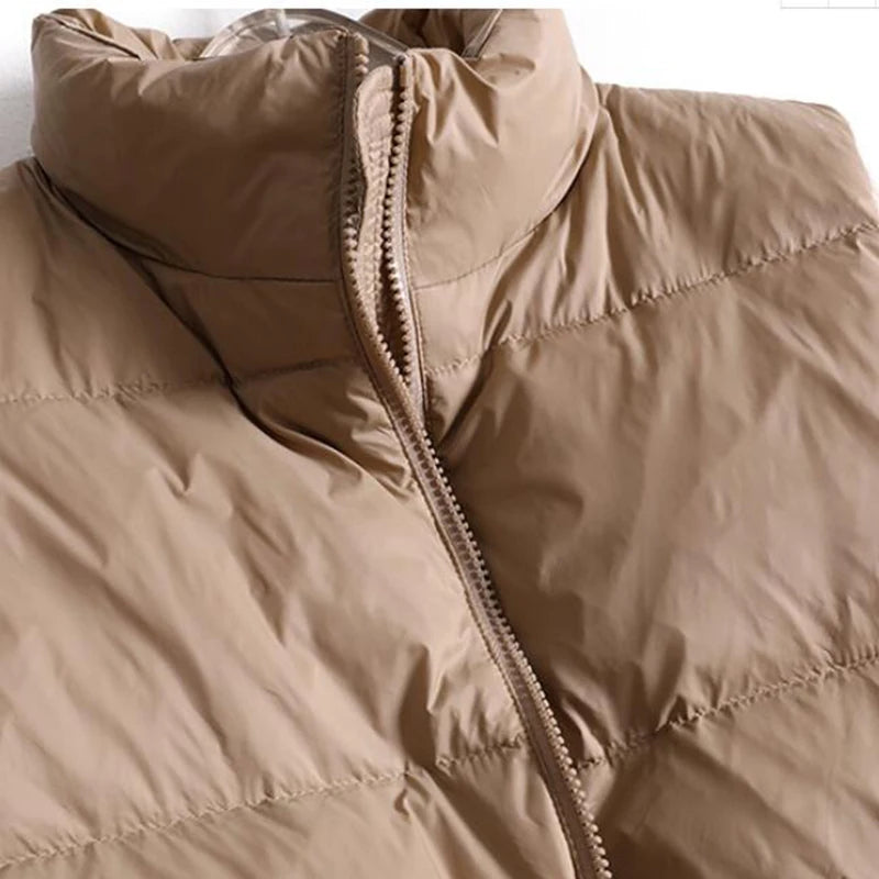 2022 New Body Warmer Women's Down Vest Jacket Loose White Duck Down Thick Waistcoat Vest Zipper Sleeveless Coat For Women