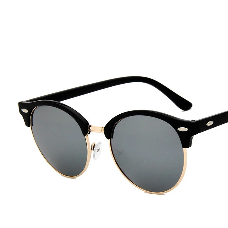 Retro Semi Rimless  Sunglasses Men Women Brand Designer Half Frame Sun Glasses Classic Vintage Oculos De Sol UV400