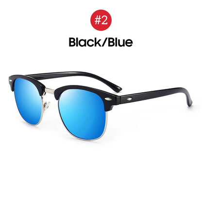 Vivibee classique carré lunettes de soleil féminin verres de soleil polarisé homme bleu miroir lentilles du conducteur de qualité supérieure