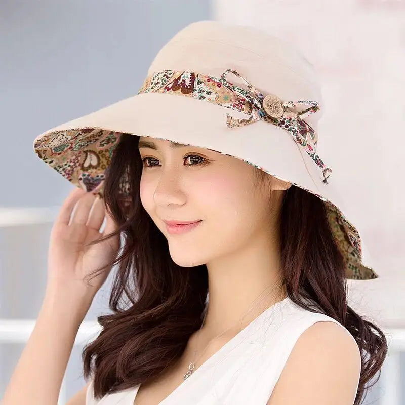 2018 New Brand Women Sun hat Summer Hat Folding Sunscreen Anti-uv big Summer Biking Beach Hat Fashion Sun hat