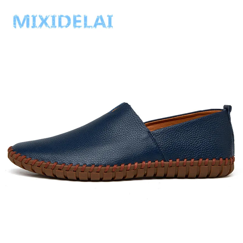 Mixidelai Veille de vache Vow Mandons pour hommes mode MOCCASINS MOCCASINS SOP SOP SOLL BLUE SHOT ON MEN'S MECL'S SOAT Plus taille 38 ~ 47