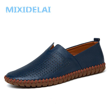 Mixidelai Veille de vache Vow Mandons pour hommes mode MOCCASINS MOCCASINS SOP SOP SOLL BLUE SHOT ON MEN'S MECL'S SOAT Plus taille 38 ~ 47