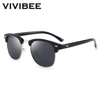 Vivibee classique carré lunettes de soleil féminin verres de soleil polarisé homme bleu miroir lentilles du conducteur de qualité supérieure