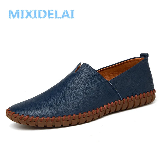 Mixidelai Veille de vache Vow Mandons pour hommes mode MOCCASINS MOCCASINS SOP SOP SOLL BLUE SHOT ON MEN'S MECL'S SOAT Plus taille 38 ~ 47