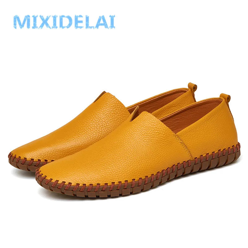 Mixidelai Veille de vache Vow Mandons pour hommes mode MOCCASINS MOCCASINS SOP SOP SOLL BLUE SHOT ON MEN'S MECL'S SOAT Plus taille 38 ~ 47