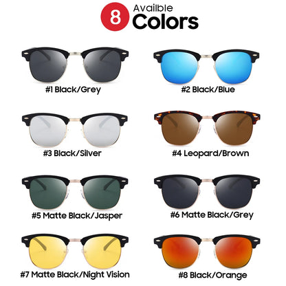 Vivibee classique carré lunettes de soleil féminin verres de soleil polarisé homme bleu miroir lentilles du conducteur de qualité supérieure