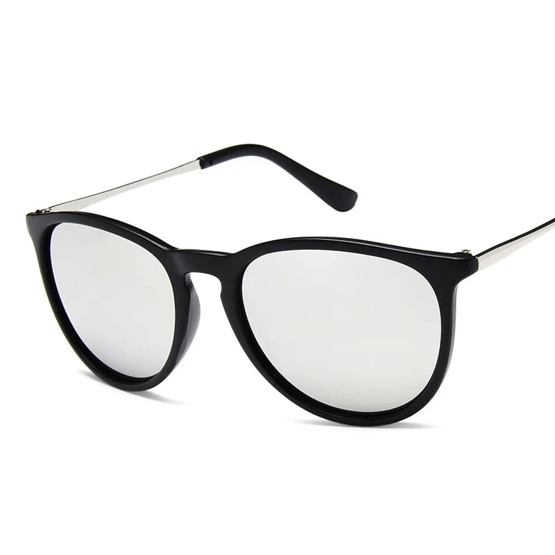 Merkontwerper ronde kat oog zonnebrillen man retro tinten mannelijke zonnebril spiegel heldere vintage mode mode rijden oculos de sol