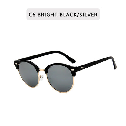 Retro Semi Rimless  Sunglasses Men Women Brand Designer Half Frame Sun Glasses Classic Vintage Oculos De Sol UV400