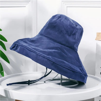 K22 Bucket Hat Fashion All-match Women's Panama Summer Hat Big Brim Sun Hat Double-Sided Fisherman Hat Sun Protection Sun Visor