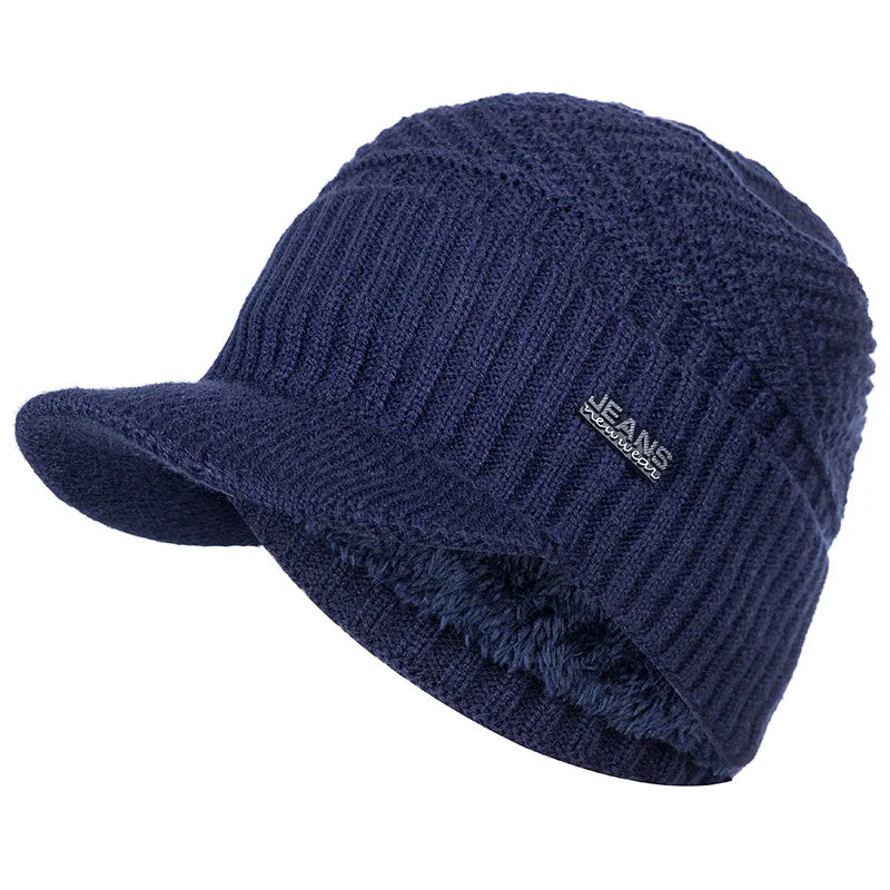 Chapéus de inverno unissex quentes elegantes adicionam boné de gorro macio forrado com chapéus de malha de inverno grossos para homens e mulheres dropshipping