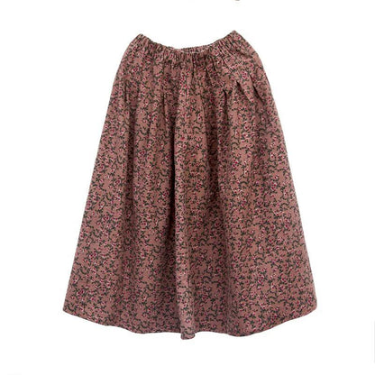 Primăvara toamna artelor în stil elastic talie de bumbac din bumbac a-line fustă lungă femei libere casual casual fustă florală de înaltă calitate s364