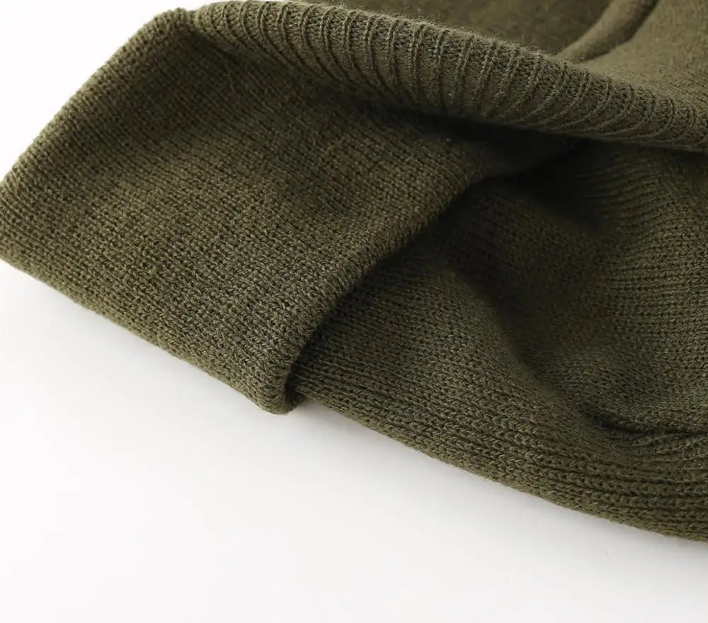 Connectyle Moda de moda masculina Chapéu de gorro de inverno com abastecimento quente de malha macia e malha