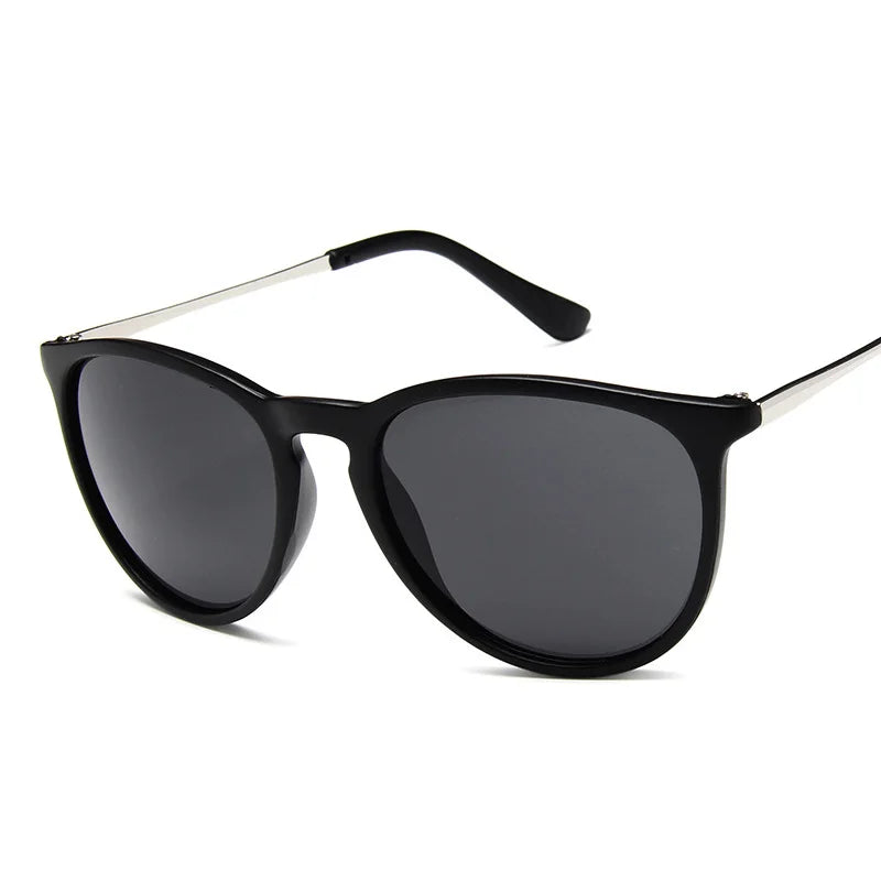 Merkontwerper ronde kat oog zonnebrillen man retro tinten mannelijke zonnebril spiegel heldere vintage mode mode rijden oculos de sol