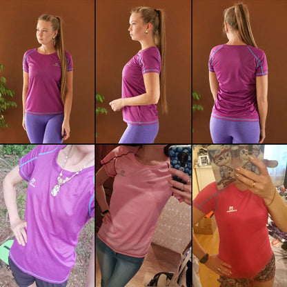 Queshark žene brzo suhi sport kratki rukavi za trčanje majice prozračne vitke vrhove joge majice majice fitness teretana majice za vježbanje