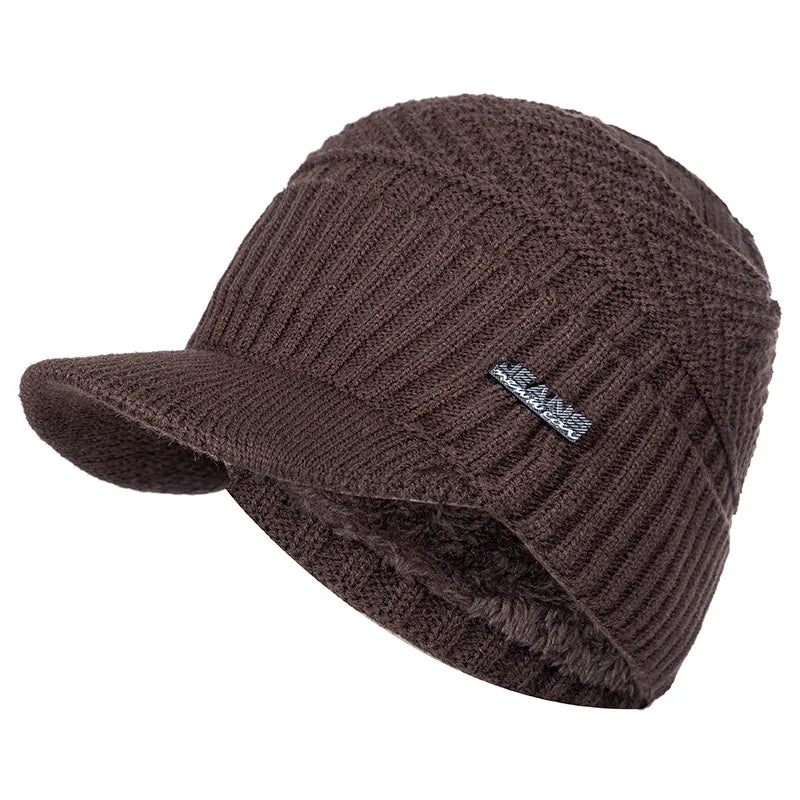 Chapéus de inverno unissex quentes elegantes adicionam boné de gorro macio forrado com chapéus de malha de inverno grossos para homens e mulheres dropshipping