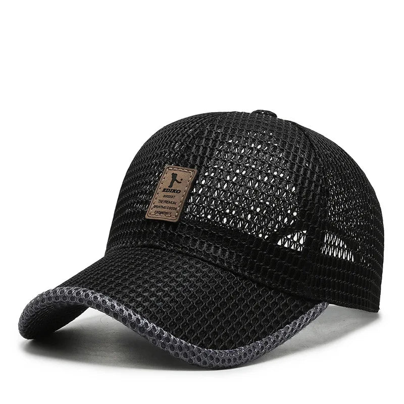 Kesä unisex -miehet kalastavat baseball -lippurit Naiset hengittävä mesh snapback hattu musta rento urheilu hatut korkki