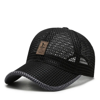 Kesä unisex -miehet kalastavat baseball -lippurit Naiset hengittävä mesh snapback hattu musta rento urheilu hatut korkki